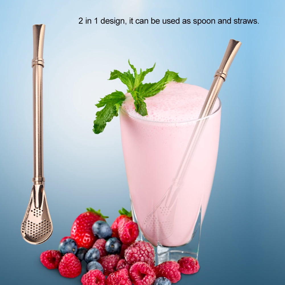2 In 1 Design Stainless Steel Straws, Metal Stainless Straws Drinking Straws Straws Metal Drinking Straws, Reusable For Cafes Restaurants