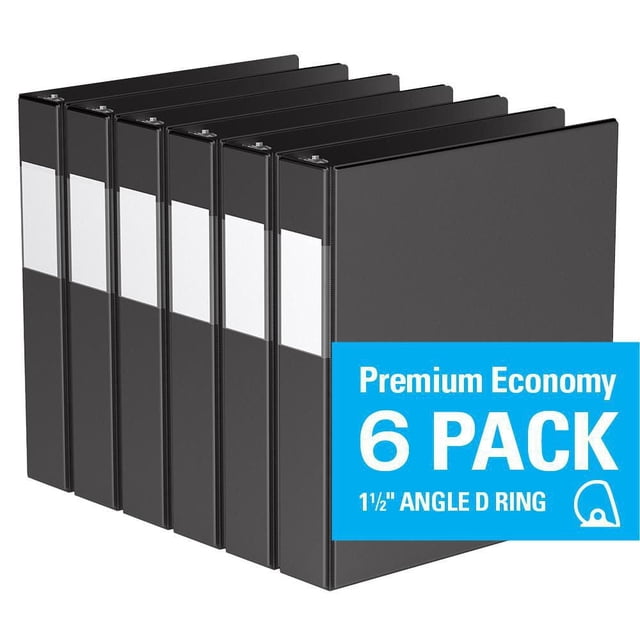 Davis Group, Premium Economy, D Ring, Binder, 6 Pack, 1.5"