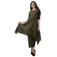 thumbnail image 1 of Moomaya Kurti Asymétrique avec Ensemble Pantalon Femmes Chanderi Imprimé Tenue de Fête Vêtements, 1 of 6