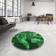 thumbnail image 4 of Ahgly Tapis Rond Lavable en Machine Intérieur Transitionnel Vert Émeraude Profond, 7 Pieds Rond, 4 of 7