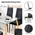 thumbnail image 4 of Gymax Set of 6 Dining Side Chair PVC High Back Metal Legs Kitchen Home Furniture Black, 4 of 7