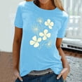 thumbnail image 2 of KIHOUT Nouveau Haut de Mode d'Été pour Femmes 2025, Haut à Manches Courtes Col Rond Décontracté Imprimé Bleu Ciel 3TG, 2 of 5