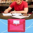 thumbnail image 1 of Ecohintz Plastic Folders A5 Expanding File Folder - Snap-Closure Document Organizer with Pockets | Transparent School/Office Pouch, Plastic Folders with Snap Closure, Red, 1 of 8