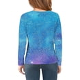 thumbnail image 4 of Girls Tshirts Spring Summer Long Sleeve Gradient Sequin Printed Round Neck Flash Shirt Girls Tops Sky Blue 2-3Years, 4 of 4
