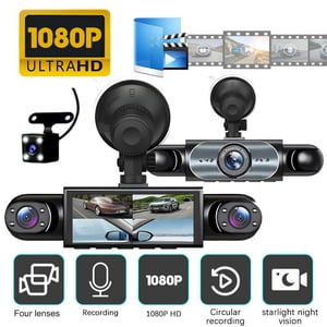 Wuztai 360 Degré 4 Canal Dash Cam, vue complète Voiture Dashcam Sy1080P HD, Caméra d'enregistrement en boucle G-Sensor pour tous les véhicules