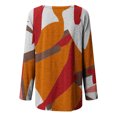 thumbnail image 5 of IROINID Deals Ladies Long Sleeve T Shirts Lounge Socket Geometry Printed Round-Neck Tops,Orange, 5 of 5