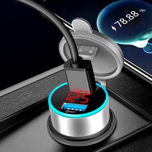 Danhjin Chargeurs de voitures Motorcycle modifié Chargeur de voiture Super chargeur rapide Usb affichage numérique