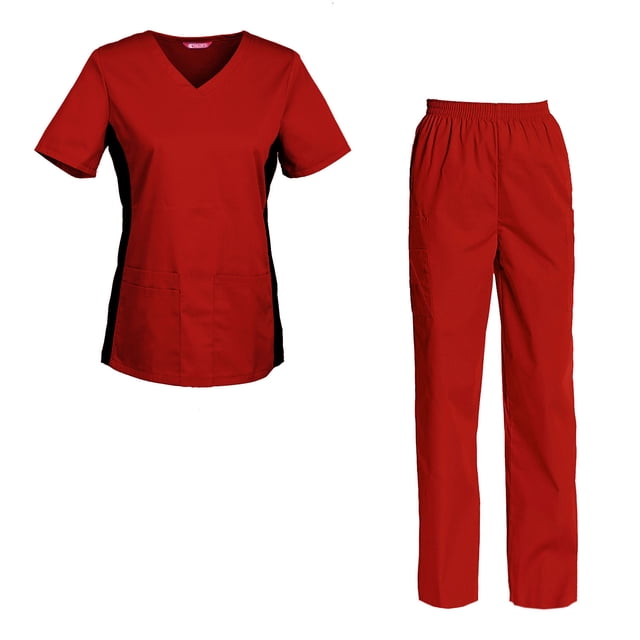 Women's Scrubs Set Scrub Top and Pants Scrubs Set