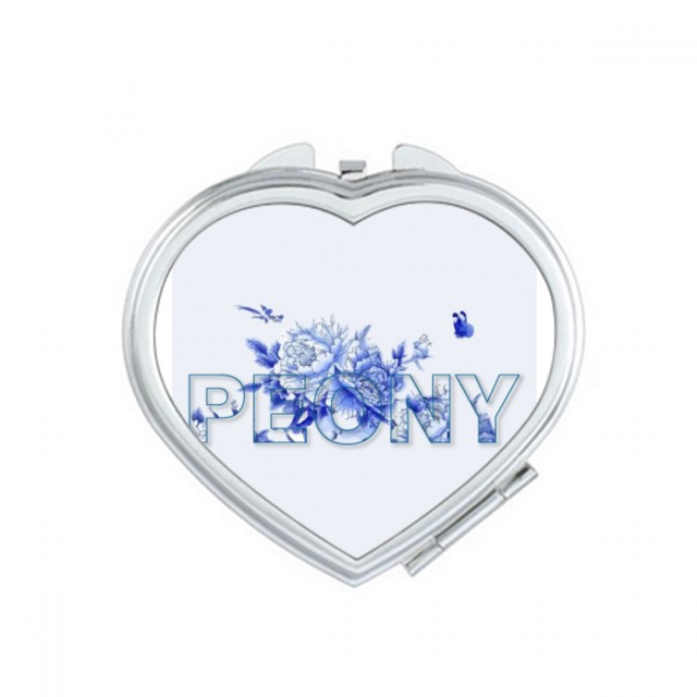 Peony Porcelain Blue Quiet Mirror Travel Magnification Portable Handheld Pocket Makeup