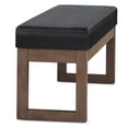 thumbnail image 4 of Simpli Home Milltown 44" Ottoman Bench in Midnight Black Faux Leather, 4 of 9