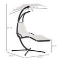 thumbnail image 3 of Outsunny Chaise Hamac d'Extérieur avec Support, Blanc Crème, 3 of 10