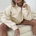 thumbnail image 4 of Women’s Quarter Zip Sweatshirts Long Sleeve Oversized Fleece Pullover, 4 of 8