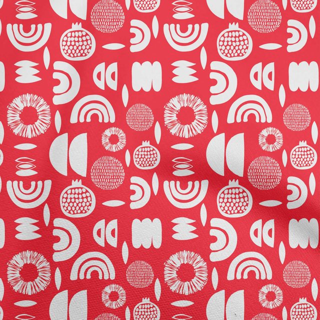 oneOone Tissu en Coton Flex Magenta Abstrait pour Robe Tissu Imprimé au Mètre 40 Pouces de Large