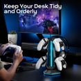 thumbnail image 1 of RGB Controller Stand Featuring 9 Lighting Modes, Equipped with 2 USB Ports, And Designed As a Headset Holder for Desks, Compatible with for All Types of Headphones And Controllers, 1 of 9