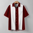 thumbnail image 3 of Homme Été Décontracté Imprimé Bouton Entrejambe Grande Taille Chemise Courte Barboteuse de Noël Homme Manche Col Rabattu Chemise, 3 of 8