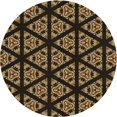 thumbnail image 1 of Ahgly Company Tapis d'Intérieur Rond Lavable en Machine Noir Brun Transitionnel, 3 Pieds Rond, 1 of 7