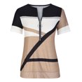 thumbnail image 3 of Birdeem Mode Femmes Été Col en V Manches Courtes Imprimé Fermeture Éclair T-Shirt Blouse Décontractée, 3 of 6