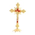 thumbnail image 1 of Metal Standing Catholic Christian Altar Home Decoration Chapel Crucifix - Golden, 1 of 8