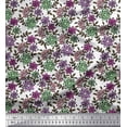 thumbnail image 1 of Soimoi Polyester Crepe Fabric Leaves & Floral Block Print Fabric by The Yard 52 Inch Wide, 1 of 3