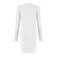 thumbnail image 4 of Robes Blanches pour Femmes Décontractées Élégantes à Col Rond Robe de Sport Couleur Unie avec Poches Robe Décontractée Robe d'Automne, 4 of 5