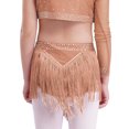 thumbnail image 2 of renvena Jupe de Danse Performance Salsa Rumba à Franges pour Filles Enfants Rose Poussiéreux 6, 2 of 7