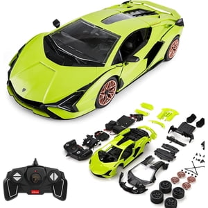 Lamborghini Sian DIY RC Kit de voiture 1:18 voiture de télécommande constructible à échelle, STEM Jouet d'assemblage avec 2.4GHz pour les enfants & Adultes