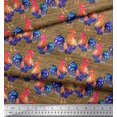 thumbnail image 2 of Soimoi Poly Georgette Fabric Text & Hen Bird Fabric Prints By Yard 52 Inch Wide, 2 of 3