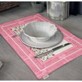 thumbnail image 3 of Vargottam Napperons - Napperon pour Table à Manger, Ensemble de 4 - Serviette en Coton Imprimée et Réversible - Napperons d'Intérieur pour Table de Salle à Manger à la Maison et en Cuisine - Motifs Floraux (Rose Rose), 3 of 5