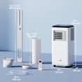 thumbnail image 3 of HOMCOM 8,000 BTU Portable Air Conditioner for 345 sqft room, Timer, White, 3 of 10
