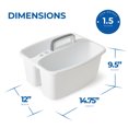 thumbnail image 2 of Gracious Living Bac de Rangement Portable en Plastique à 2 Compartiments, Blanc, 2 of 12