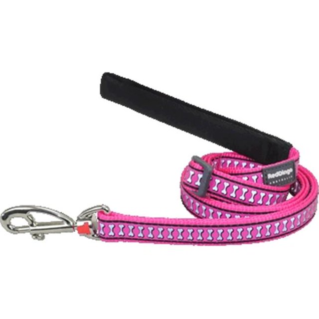 Red Dingo L6-RB-HP-ME Laisse pour Chien Réfléchissante Rose Vif - Moyen