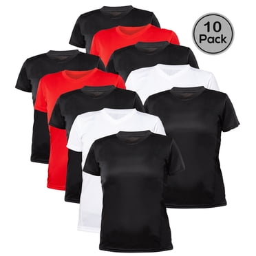 Blank Activewear Pack of 10 Women's T-Shirt, Quick Dry Performance fabric