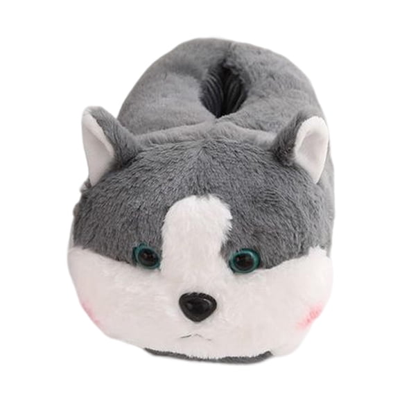 Tachiuwa Cartoon Animals Slippers Warm Adult Plush Funny Indoor Slippers Novelty Slippers Gray 1