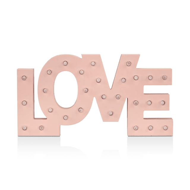 Bouclair Pink Love Letter Sign with LED Lights
