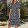thumbnail image 4 of Chaussures Habillées pour Femmes Mode Décontractée Col en V Chiffon Floral Boho Plage Manches Courtes Robe Manches Courtes Robe Boho Plage Robe Courte Boho Sandales Mode pour Femmes, 4 of 6