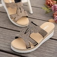 thumbnail image 4 of CHGBMOK Sandals Womens Large Size Plus-size Rhinestones Wear A Mop with Fishmouth Slippers Sizes 36-42, 4 of 7