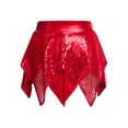 thumbnail image 4 of Linjinx Jupe Mini Couches Métalliques à Sequins pour Filles, Jupe de Danse Brillante, Ballet Latin Scintillant, Jazz, Rouge 12, 4 of 5