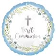 thumbnail image 1 of Ballon en Feuille Bleue « My First Communion » Accrocheur, Temps de Flottaison Supérieur, 1 of 3