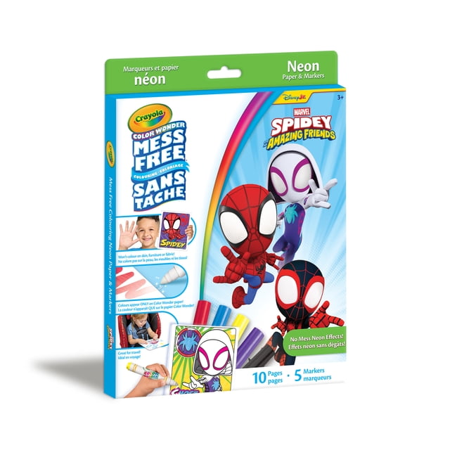 Crayola Color Wonder Mess-Free Metallic Paper & Markers Kit, Spidey & Friends