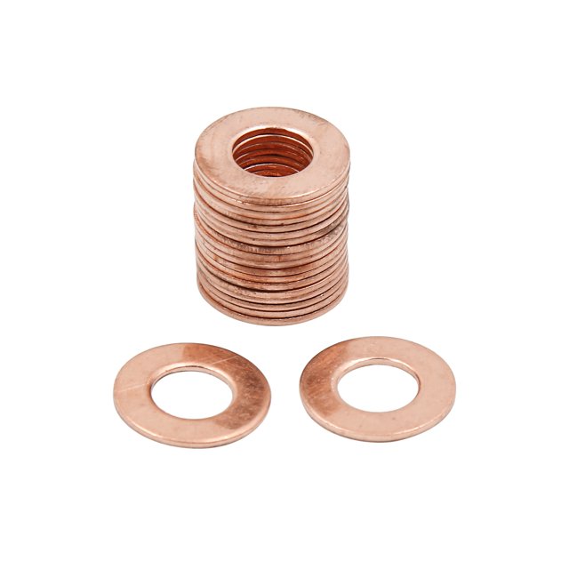 Unique Bargains 20pcs 9mm Inner Dia Copper Washers Flat Sealing Gaskets Ring for Car