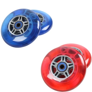Roues de Trottinette de Remplacement avec Roulements Abec 7 100 mm Roue Bleue/rouge Lot de 4 pour Rasoir