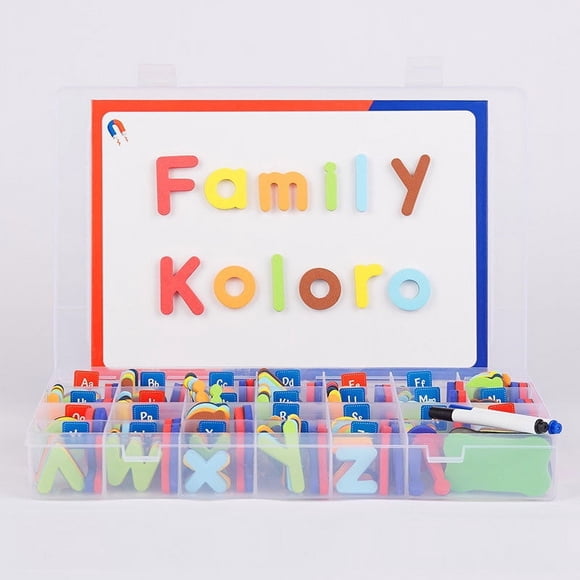 Vwrxbz Magnetic Alphabet Letters for Kids - 234 Pcs Uppercase Lowercase with Double-Sided Board, Phonics Teaching Set for F Whiteboard
