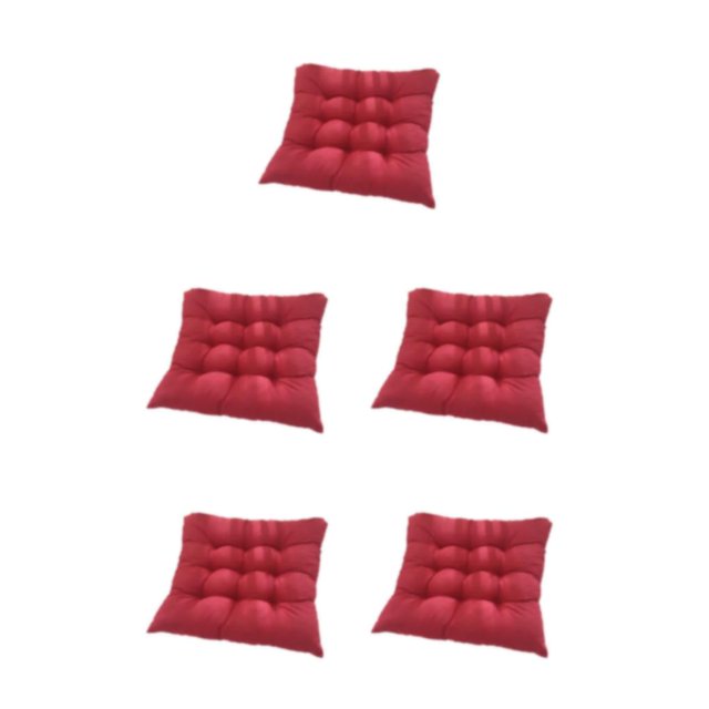 Decodeary Coussin de Siège Confortable et Respirant en Tissu Polyester Rembourrage Perle pour Sans Pression avec Rembourrage Perle Rouge Vin 5ensemble