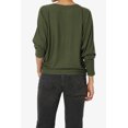 thumbnail image 2 of Haut Côtelé Décontracté à Manches 3/4 Dolman Col Bateau pour Femmes, 2 of 7