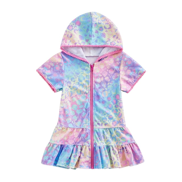 Maillots de Bain pour Enfants Filles Filles Cache-Maillot Cache-Maillot pour Enfants Fermeture Éclair Robe de Plage pour Maillot de Bain Bébé Maillot de Bain Fille Robe de Plage Cache-Maillot Cache-Maillots