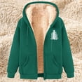 thumbnail image 3 of LOVZFMLL Winter Jackets for Women Fashionable Printed Fleece Hooded Sweatshirt Jacket, 3 of 4