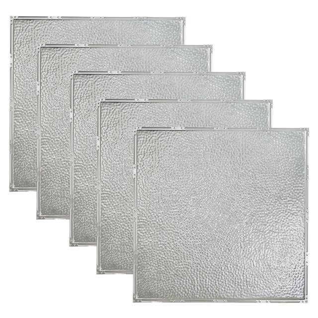 Great Lakes Tin Chicago Clear 2ft x 2ft Nail Up Ceiling Tiles (5 Pack)