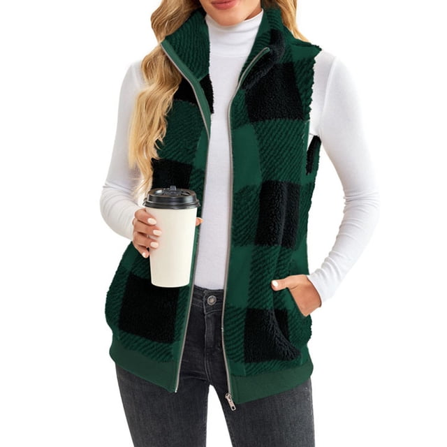 Innerwin Waistcoat Zip Up Ladies Fleece Vest Work Sleeveless Lightweight Sherpa Jacket Navy Blue 2XL