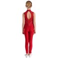 thumbnail image 3 of Jizyo Kids Girls Dance Unitard Sleeveless Full Body Jumpsuit Rhinestone Rompers One Piece Ballet Dance Leotard Burgundy 14, 3 of 6