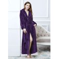 thumbnail image 5 of Women's Plush Fleece Robe with Elastic Waist Design Long Warm Solid Bathrobe Dressing Nightgown, 5 of 5